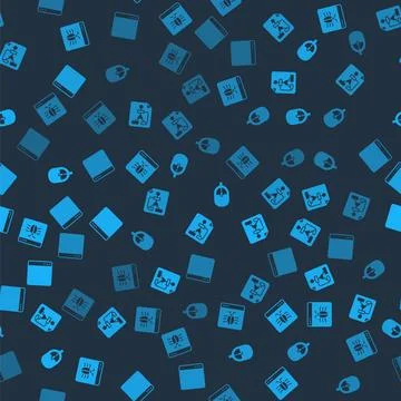 Set System bug, Flowchart, Computer mouse and Browser window on seamless pa.. Stock Illustration