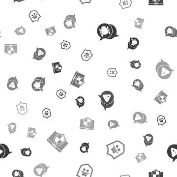 Set System bug, Incognito mode, Exclamation mark in triangle and Laptop Stock Illustration