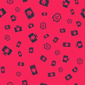 Set System bug on mobile, Browser incognito window, and Shield with WiFi Illustrazione stock