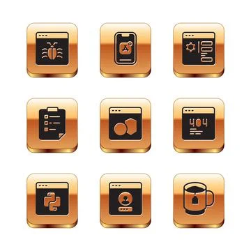 Set System bug, Python programming language, Create account screen, Software Stock Illustration