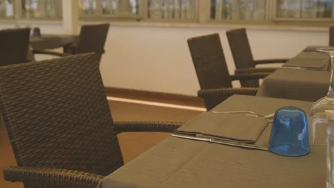 Set table with flowers decoration vase Stock Footage 86203268