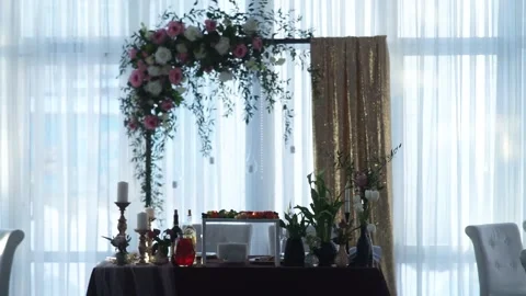 A set table before the holiday Stock Footage 159881977