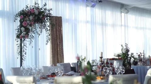 A set table before the holiday Stock Footage 159882009