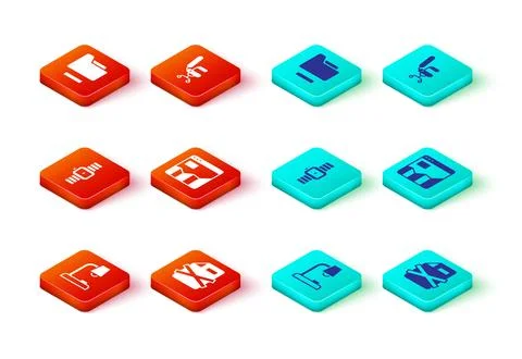 Set Table lamp, Delete file document, Wrist watch, Graph chart infographic Stock Illustration