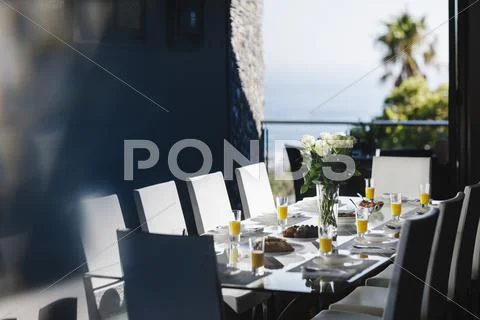 Set Table On Luxury Patio