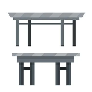 Set of Table. Modern grey Kitchen furniture. Illustrazione stock