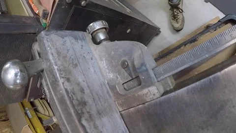Set table saw rip fence Stock Footage 81714464