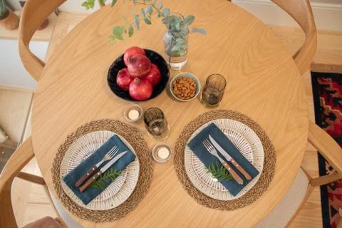 Set table top views Foto stock