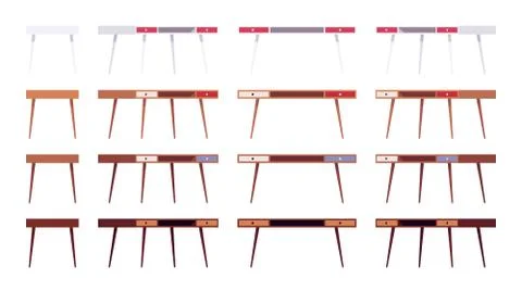 Set of tables witht two drawers Stock Illustration