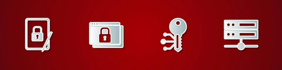 Set Tablet with closed padlock, Secure your site HTTPS, SSL, Cryptocurrency k 库存插图