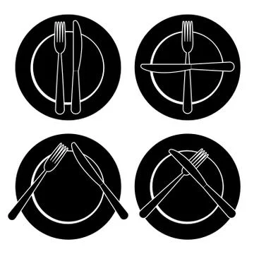 Set of tableware on white background Stock Illustration