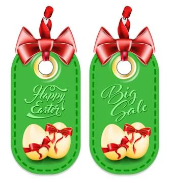 Set tag with bow Stock Illustration