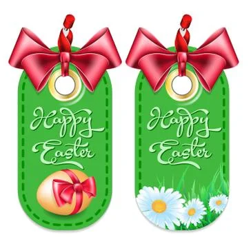 Set tag with bow Stock Illustration