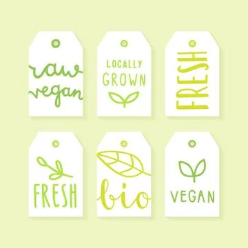 Set of tags for packaging design. Stock Illustration