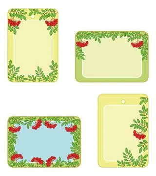 Set tags with rowanberry Stock Illustration