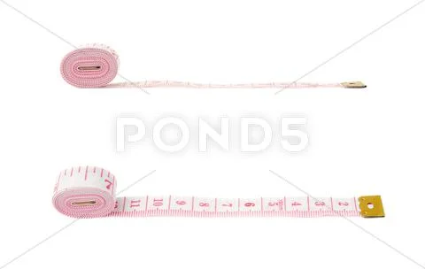 Set of Tailor measuring tape isolated over the white background Stock Photos