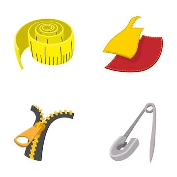 Set of tailoring and sewing tools icons Stock Illustration