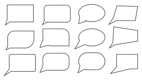 Set of talk bubble speech icon, chat message balloon and element Stock Illustration