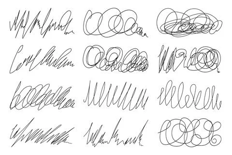 Set of tangled dividing of doodle line art. Abstract hand drawn flourish pens Stock Illustration