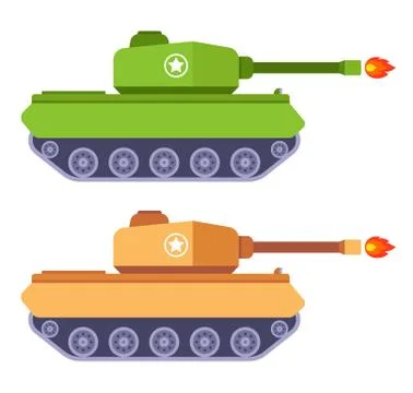 A set of tanks that fire a cannon. Stock Illustration