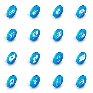 Set Target, Advertising, Browser setting, Dislike speech bubble, Board with Stock Illustration