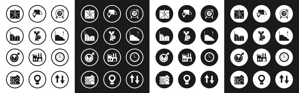 Set Target, Arrow, Pie chart infographic, Intersection point, Financial growth Stock Illustration