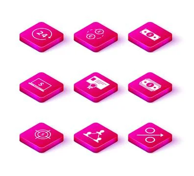 Set Target with dollar symbol, Project team base, Laptop, Certificate template イラスト素材