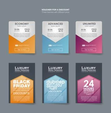 Set tariffs. interface for the site. ui ux vector banner for web app. Pastel Stock Illustration