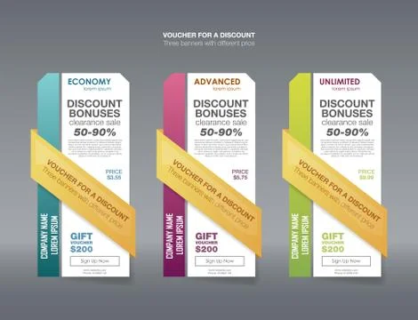 Set tariffs. interface for the site. ui ux vector banner for web app. Pastel Stock Illustration