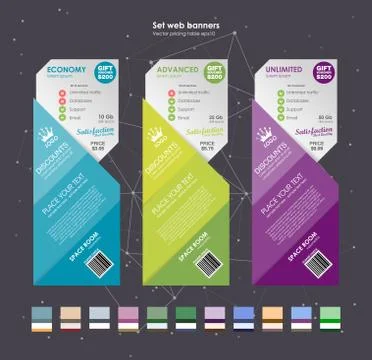 Set tariffs. interface for the site. ui ux vector banner for web app. Pastel Stock Illustration