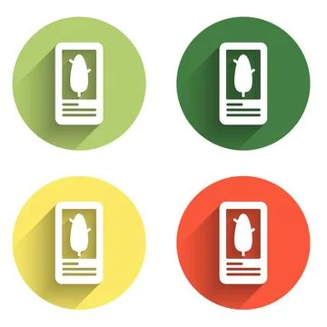 Set Tarot cards icon isolated with long shadow background. Magic occult set.. Stock Illustration