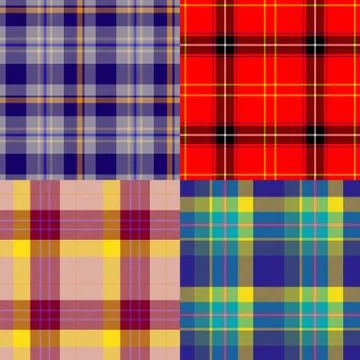 Set of tartan seamless generated textures Stock Illustration