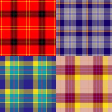 Set of tartan seamless generated textures Stock Illustration