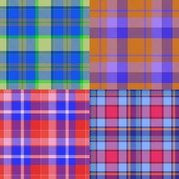 Set of tartan seamless generated textures Stock Illustration