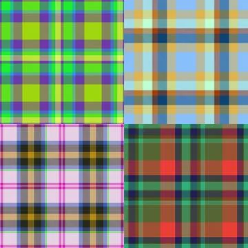Set of tartan seamless generated textures Stock Illustration
