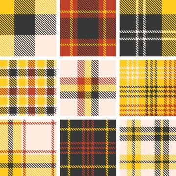 Set of tartan seamless pattern, checkered pattern Illustrazione stock