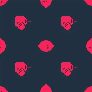 Set Tea bag with lemon and Lemon on seamless pattern. Vector Illustrazione stock