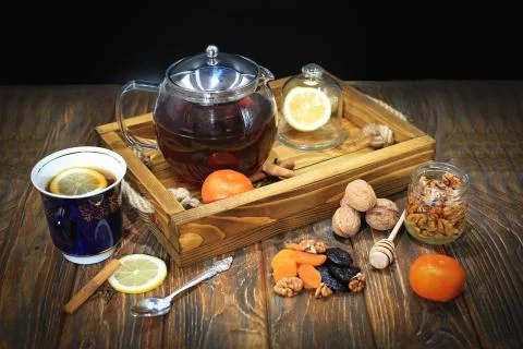 Set for tea drinking Stock Photos