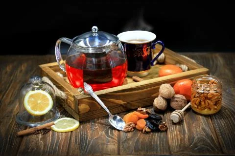 Set for tea drinking Stock Photos