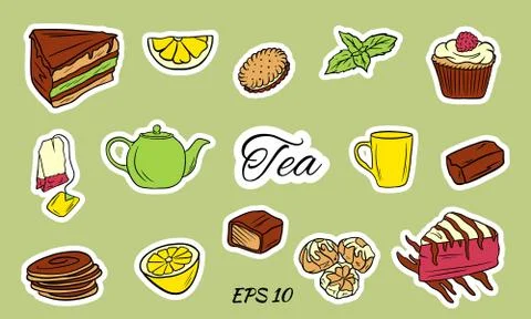 A set of tea. Stock Illustration