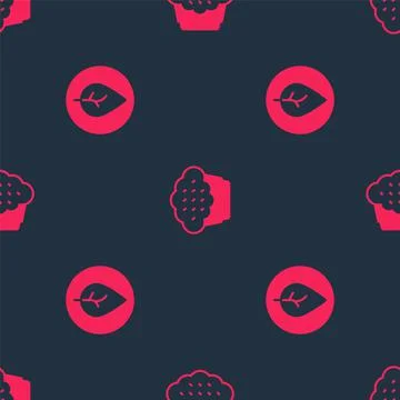 Set Tea leaf and Muffin on seamless pattern. Vector イラスト素材
