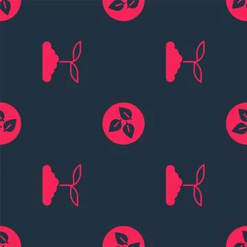 Set Tea leaf and  on seamless pattern. Vector Illustrazione stock