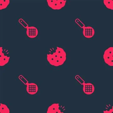 Set Tea strainer with handle and Cookie or biscuit on seamless pattern. Vecto 스톡 일러스트