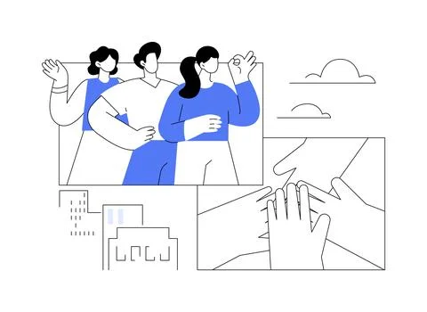 Set up team isolated cartoon vector illustrations. Ilustración de archivo