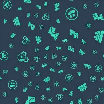 Set Team leader, Project team base, Head hunting and on seamless pattern. Vector Stock Illustration