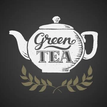 Set of teapots drawn on chalkboard Stock-Illustration