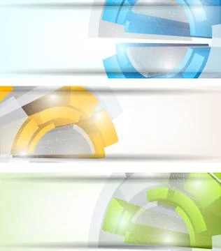 Set of tech banners Stock Illustration