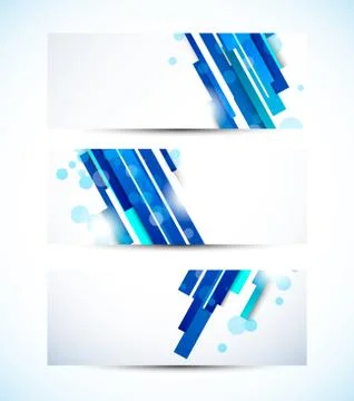 Set of tech banners Stock Illustration