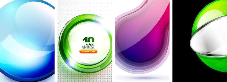 Set of tech bubbles and spheres posters. Vector illustration For Wallpaper Stock Illustration