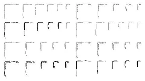 Set of tech corner isolated on white background. Design element. Illustrazione stock